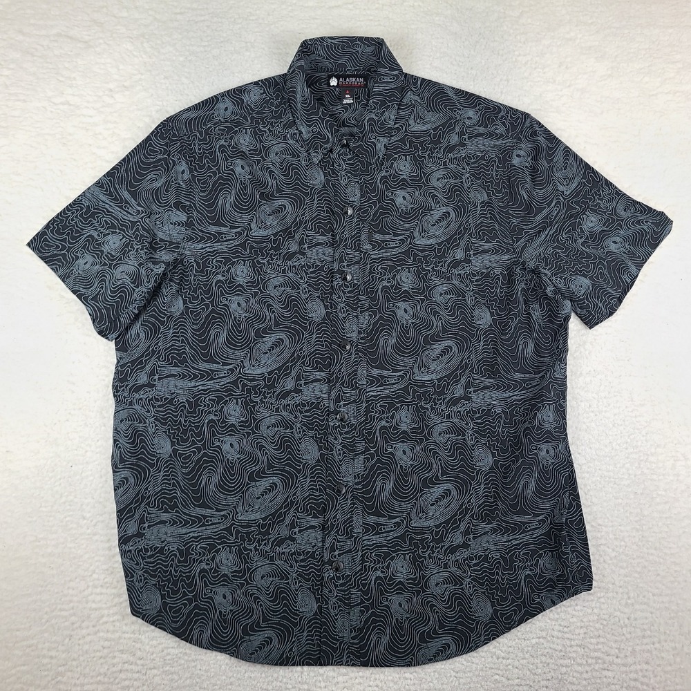 ALASKAN HARDGEAR Duluth Shirt Mens XL Black Preppy Western Snap Button Up